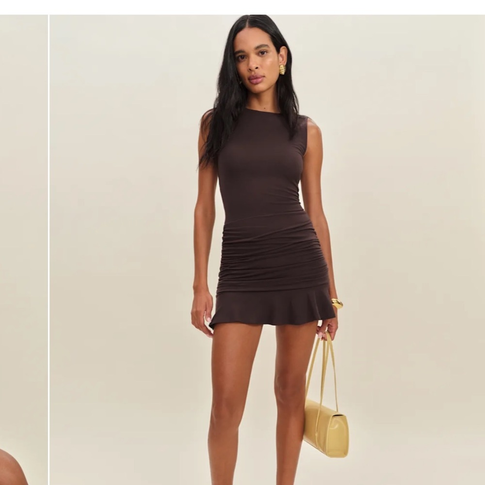 Reformation Amelia Knit Dress in Mole